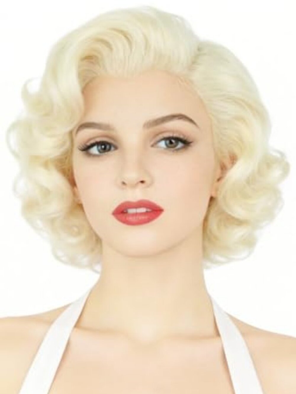 Short Blonde Curly Wigs for Women 50s Vintage Wigs Halloween Costume Cosplay Wig